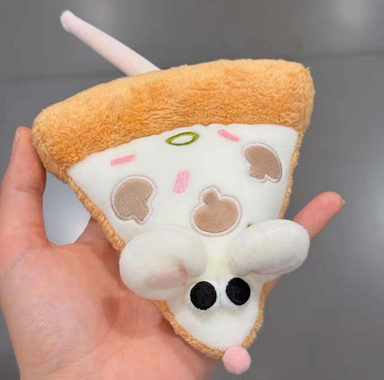 15cm Schattig Grappig Zes Stukken Pizza Muis Pluche Speelgoed Zacht Cartoon Anime Mini Muis Dier Voedsel Pluche Poppen Kinderen Verjaardagscadeaus 15cm