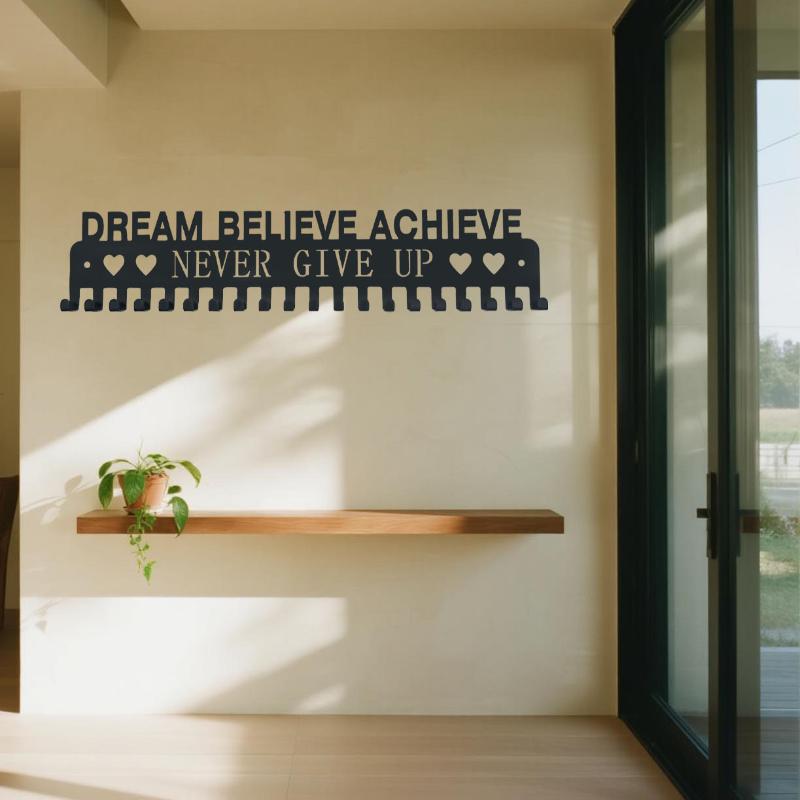 1Pcs Wall Mounted Hanger Organizer Metal Medal Display Rack Large Capacity Award Holder Race Soccer Sports Karate Home Decor