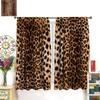 Leopard Print Curtains Brown Animal Fur Printed Lightweight Dcor Window Treatments Women Girls Bedroom Living Room Wildlife Curtain Polyester Ideal