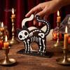 Halloween Kitchen Decor Wooden Napkin Holder, Skeleton Black Cat Gnome Tissue Storage Rack, Cute Counter Accessories Cartoon Tabletop Decorative