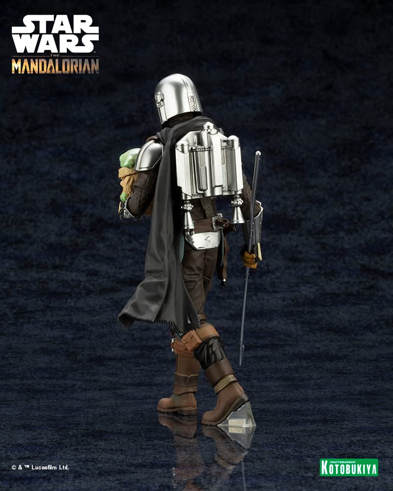 Mandalorian Grogu med Beskar Staff-skala PVC-malt enkel monteringsfigur ARTFX+ & 1/10
