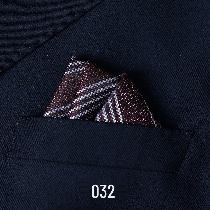 Men's British Pattern Pocket Square - Suit Wedding Banquet Accessory, Polyester Cotton Handkerchief.