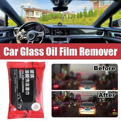 Car Glass Oil Film Removal Wipes  Windshield Glass Cleaner Car Glass Cleaner Wipes Compact Portable Dusting Wipes for Cars