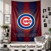 Wall Hanging Tapestry With Custom Name & Text, Chicago Cubs Decorative Tapestry For Bedroom