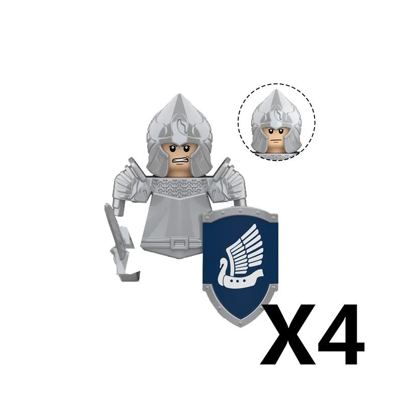 MOC Středověcí rytíři Orkové Stavební kostky Figurky Hračka Vojáci Stráž Zbraně Luky Šípy Štít Brnění Vlajky Pochodně T016