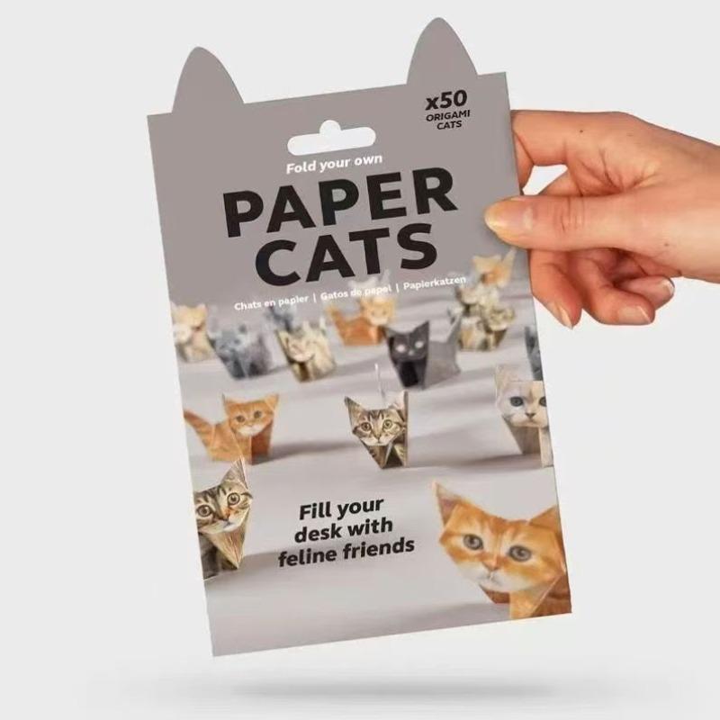 Cats Handmade Creative Diy Paper Cat Dog Dinosaur Folding Animal Folding Craft Paper Set For Decoration Kid Gifts