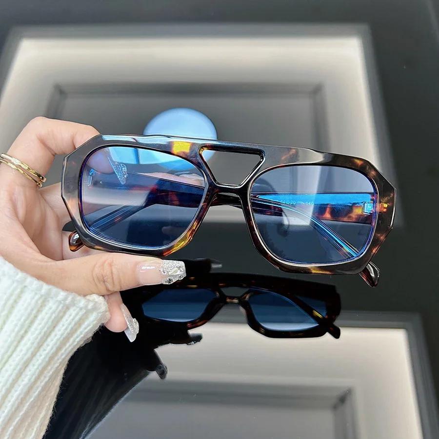 Модные квадратные солнцезащитные очки женские винтажные оттенки солнцезащитные очки женские полигональные брендовые дизайнерские ретро уличные зеркальные Other