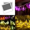 Enchanting Halloween Led String Lights Featuring Whimsical Pumpkins Spiders Skeletons For Festive Window Decor
