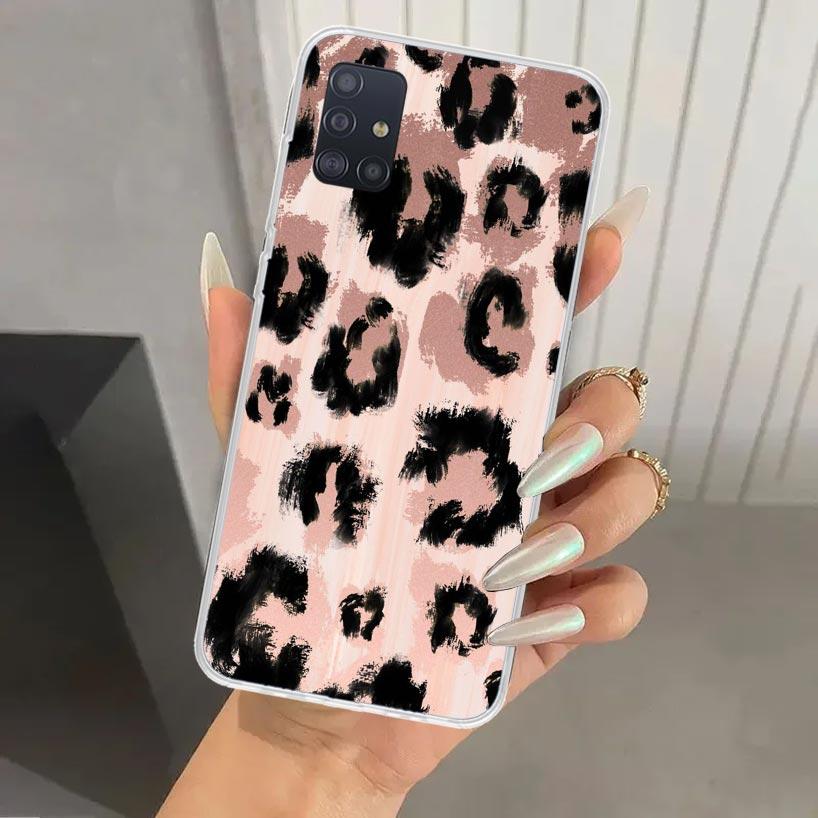 Leopard Print Phone Case for Samsung Galaxy A52 A32 A22 A12 A02S A50S A30S A10S Note 20 Ultra 10 Plus S10 A31 A20 A71 A72 Galaxy