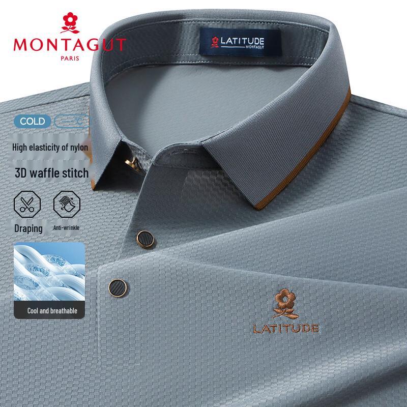 MONTAGUT Men s Waffle Knit Polo Shirt 3XL/56