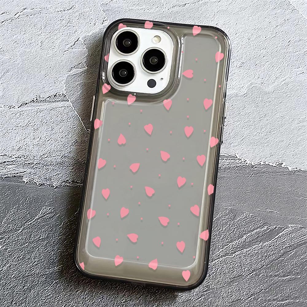 

Full Screen Red Little Hearts Soft Silicone Case 16 Pro For IPhone 16 14 15 11 Pro Max 15 Plus 12 13 X XS XR 7 8 Plus Phone Case iphone 7Or8
