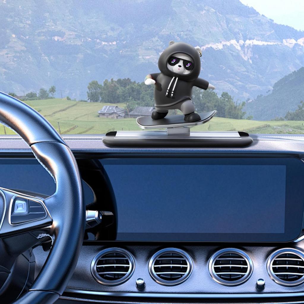 Skateboard Bear Dashboard Ornament Skateboard Bear Car Decoration Skateboard Bear Car Ornament Car Dashboard Decoration Funny Skateboard Bear Dec