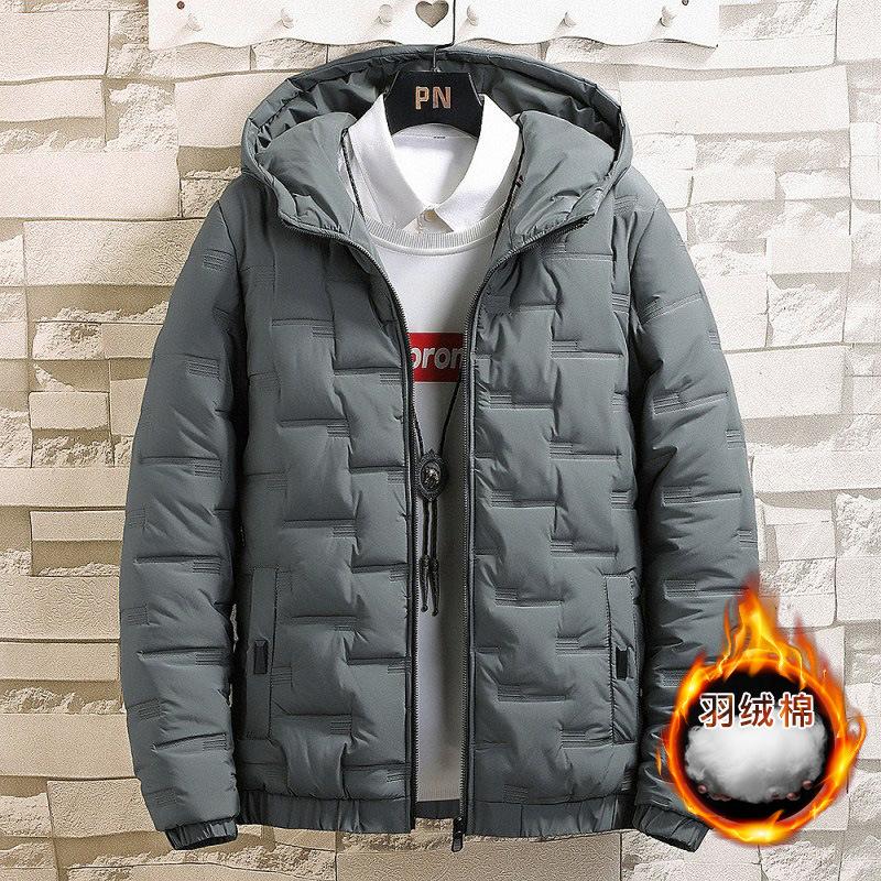 Padded men's winter velvet padded clothes winter coat hooded padded jacket men