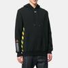 Off-White Side Yellow Caution Tape Hooded Sweatshirt Unisex Tops Black OMBB032S180030081000