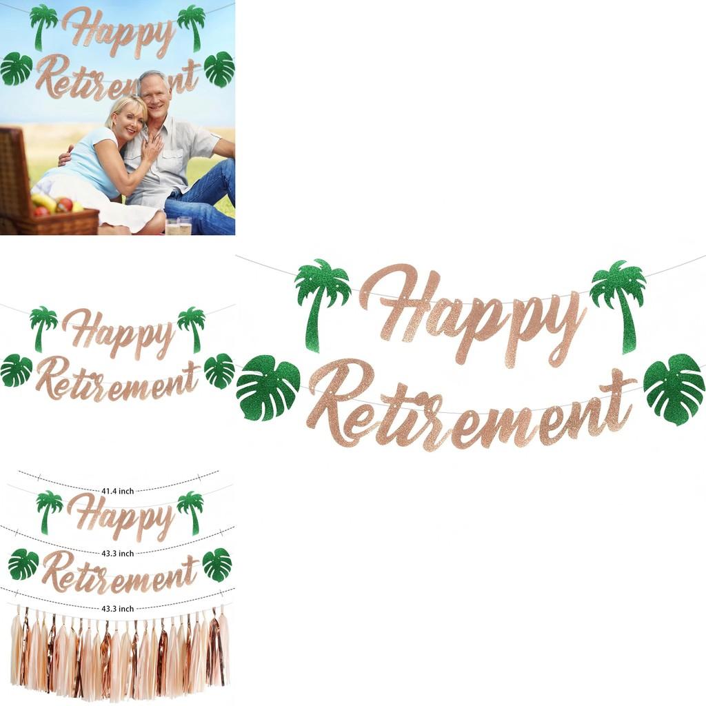 Retirement Theme Party Banner And Tassel With For Summer Event And Background Decor