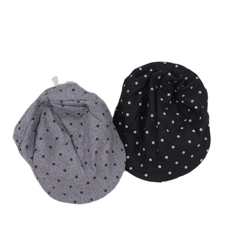 Korean Early Autumn Polka Dots Containing Wool Forward Hats, Women Wear Caps To Show Their Faces, And Small Berets Are Trendy.