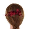Romantic Wedding Crystal Hair Combs Red Flower Hair Pin  Bridesmaid Tiara Bridal Clips