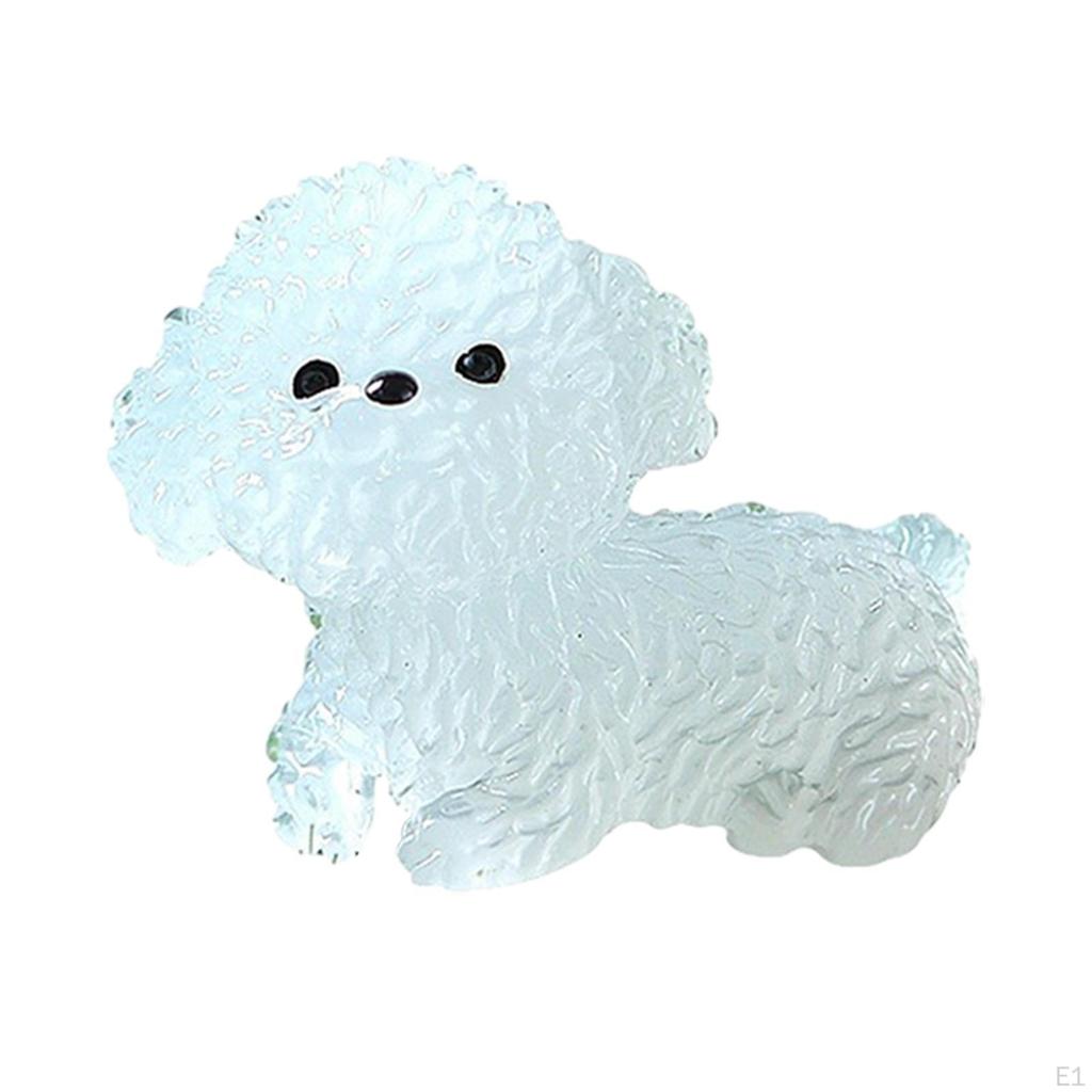 5 Pieces Luminous Mini Dog Figurines Animal Sculpture Tabletop Ornament for Dollhouse DIY