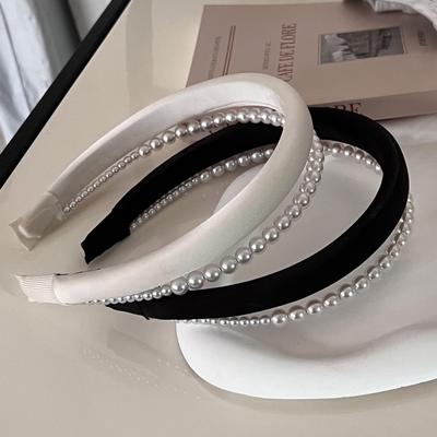 Elegant Satin Pearl Headband: Luxurious High-Quality Hair Accessory