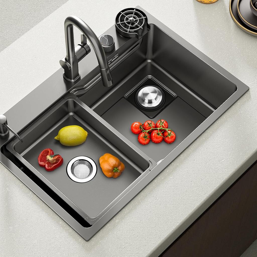 1/3/5 PCS Stainless Steel Sink Strainer Universal Fit Drain Basket Rust-Proof Food Catcher for Fast Drainage Easy Clean
