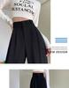 Summer High-Waisted Pleated Ice Silk Straight-Leg Tummy Control Pants - Women's Quick-Drying Fashion Suit Pants
