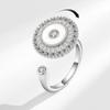 S925 Silber Angstring für Frauen Verstellbar Offen Drehbar Stressabbau Zirkonia Spinner Ring