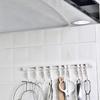 Kitchen Rail and Removable Hook Plastic Adhesive Kitchen Utility Hanger for Office Bathroom