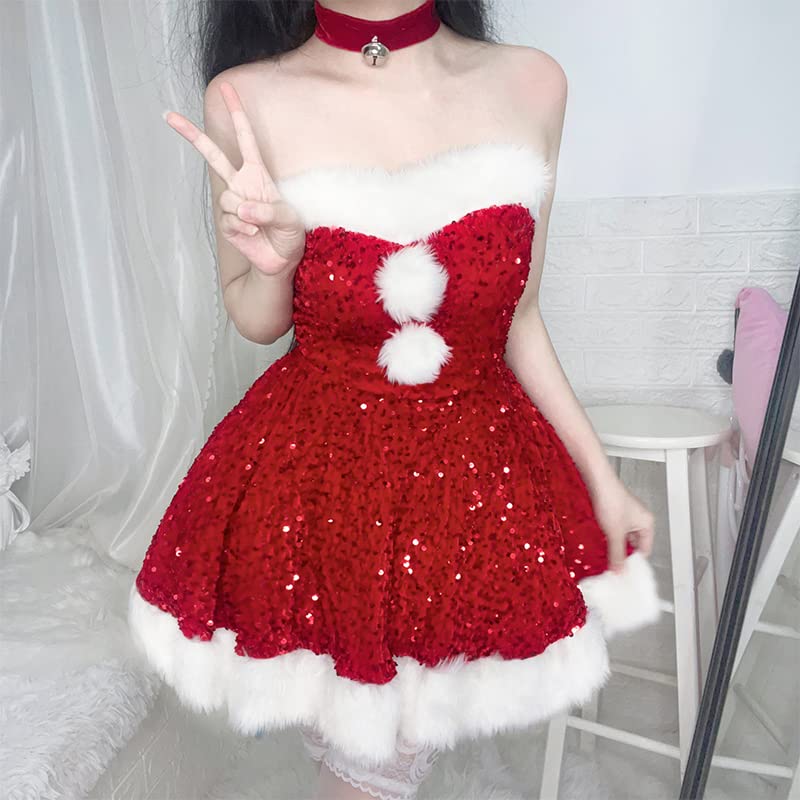 Weihnachten Santa Cosplay Niedliches Halloween Set "Rina's house" Damenkostüm, Kostüm, 4-teilig (XL)
