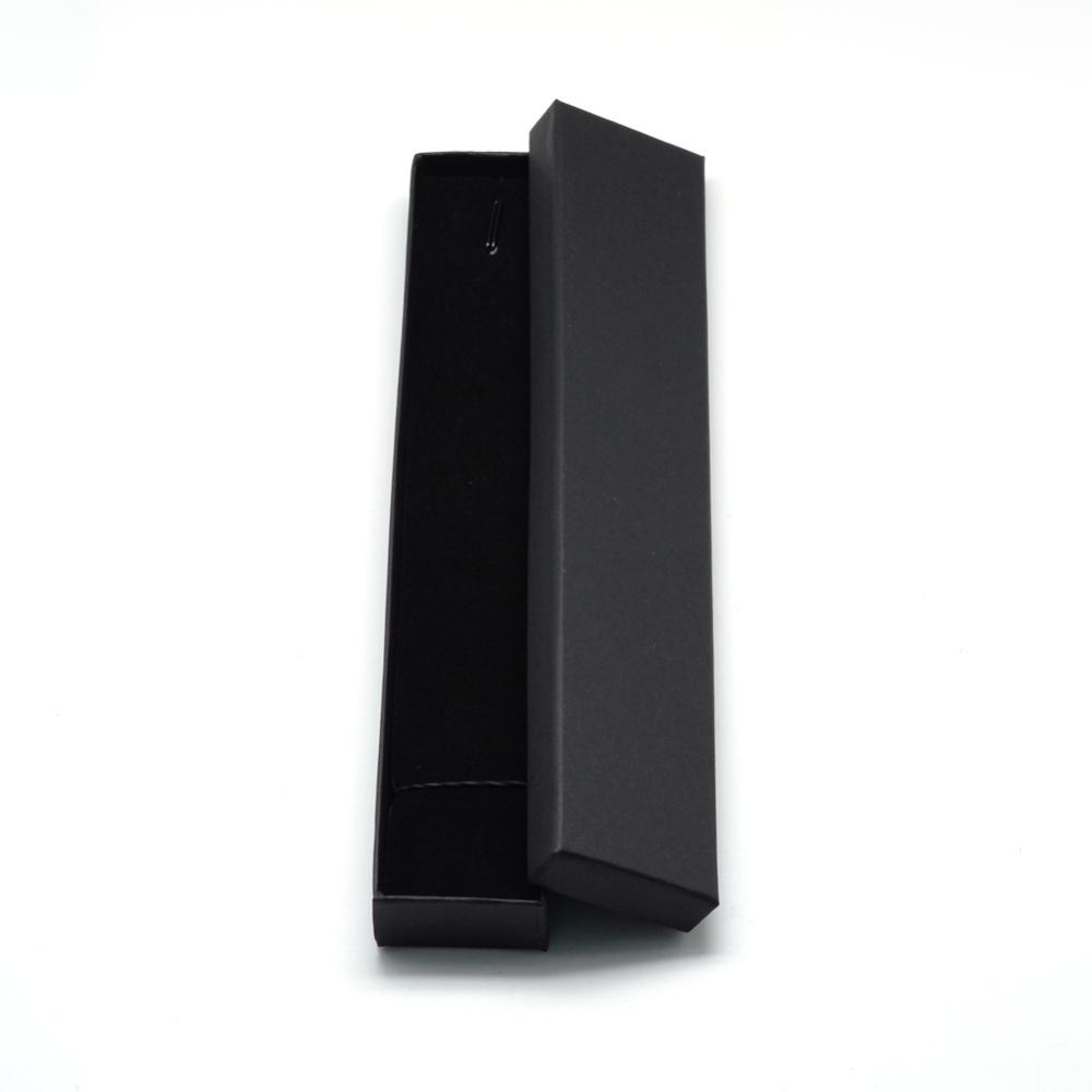 12pcs Cardboard Jewelry Set Box for Bracelets Necklace Rectangle Black 21x4x2cm Inner Size: 20x3.5cm