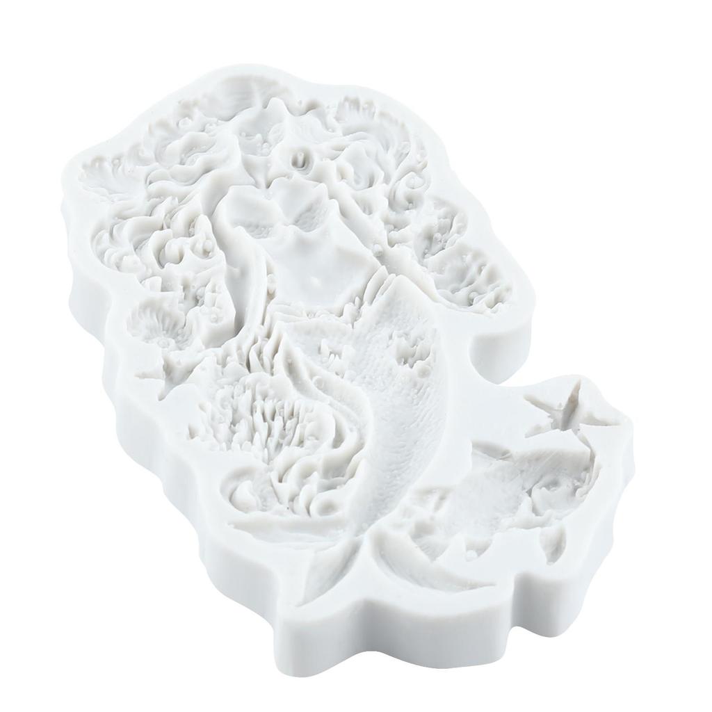 Meerjungfrau Silikonform Fisch Seestern Fondantformen Kuchen Dekorationswerkzeuge Cupcake Topper Süßigkeiten Zuckerhandwerk Gum Paste Polymer Clay