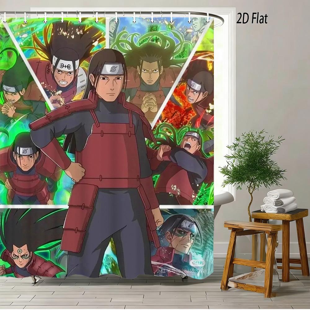 

2D Flat Naruto Anime Hinata Hyuga Collage Print Waterproof Shower Curtain For Bathroom Decor W60H190(CM)-1 Pcs