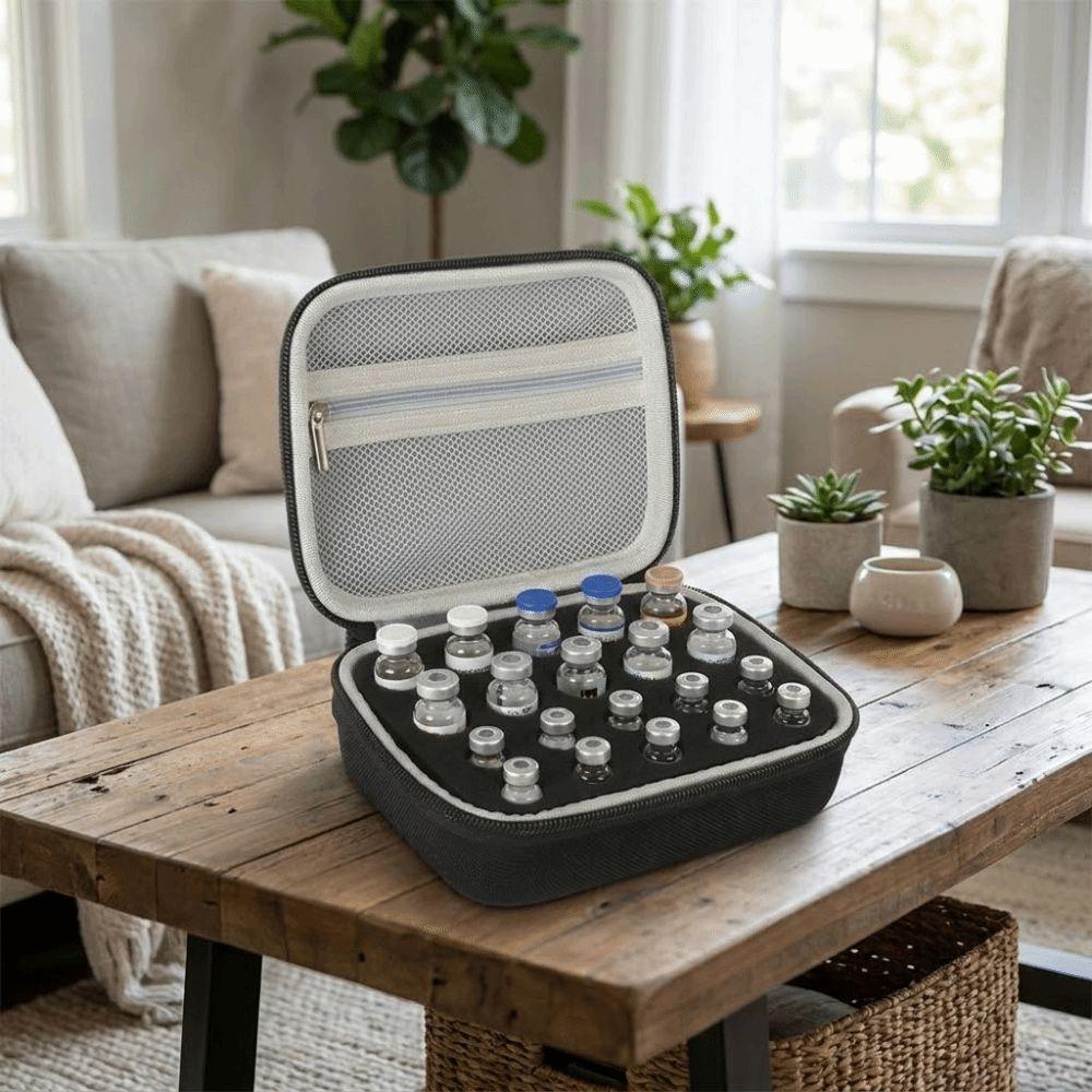 3/10ML Insulin Vials Storage Case 20 Slots Essential Oils Carrying Box Carrying Case for Home