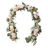 Artificial Garland Rattan Faux Eucalyptus Leaves Vine Fake Hanging Flower for Wedding Arch Home Decor 2m Pink