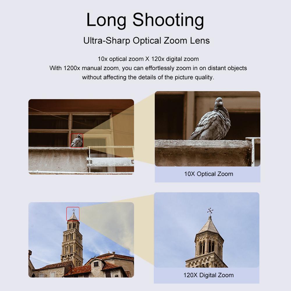 Ordro Cámara de vídeo digital HDR-Z88 4K Videocámara de 30MP Grabadora DV Panel táctil IPS de 3,0 pulgadas 10X