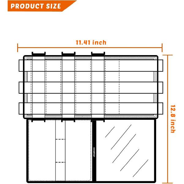 Savadicar Tactical Sun Visor Organizer Front Visor Storage Cover for 2007-2023 Jeep Wrangler JK JL & Gladiator JT, Interior Storage Accessories,