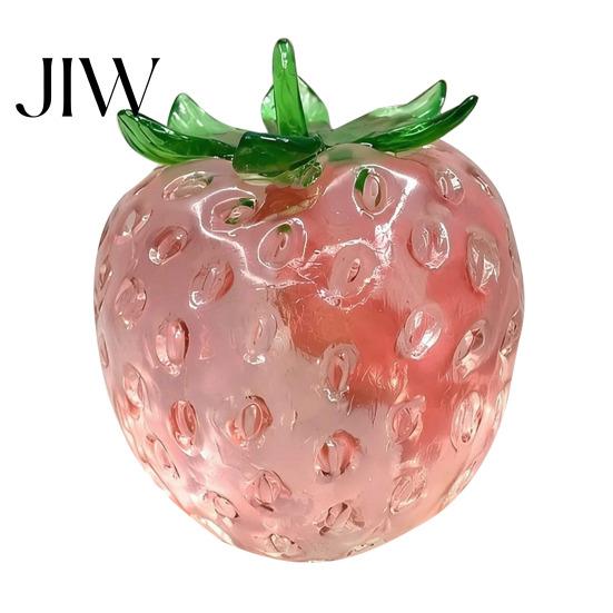 Anxiety Relief Toy Clear Strawberry Stress Ball Toy, Giant Red Pink Squeeze Soft for Relieve Stress, Fake Fruit Sensory