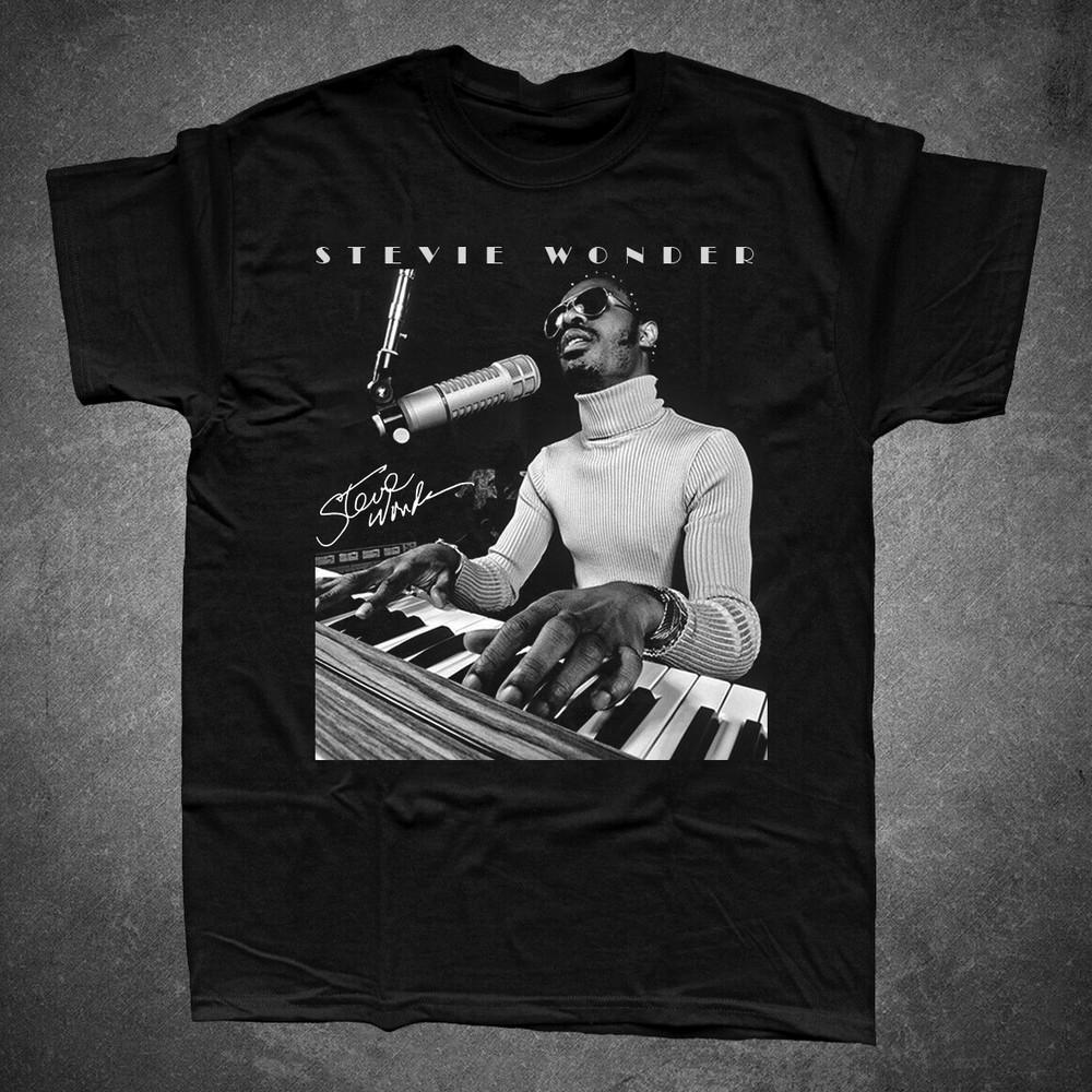 Stevie Wonder Play Piano Signature Unisex T-Shirt Full Size CS0140 Unisex T-Shirt S