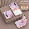 For Honor Magic V Flip 2 Case Ring Holder Rhombus Leather+PC Phone Cover