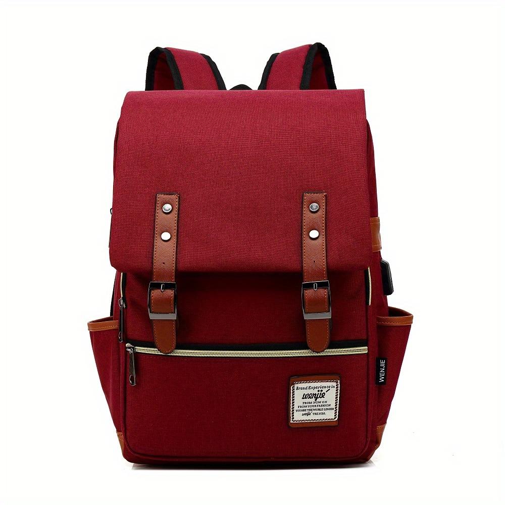 New Personalized Retro Men's and Women's Outdoor Canvas Large Travel Backpack, Zipper Closure, Solid Color Fashionable Backpacks