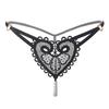 Retro Pearl Heart Embellished Low Waist Thong - Women's Beaded Seduction Panties (Style: 2253)