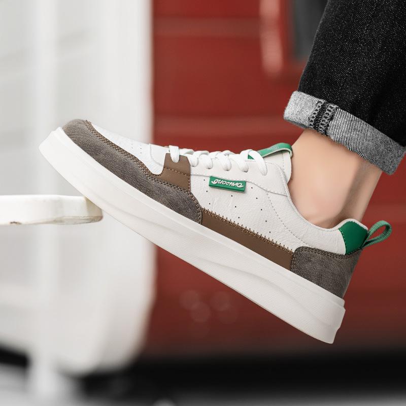 Men's Shoes 2025 Summer Niche High-end Trendy Men's Board Shoes Little White Shoes Color Matching Thick-soled Heightening Sports and Leisure Shoes