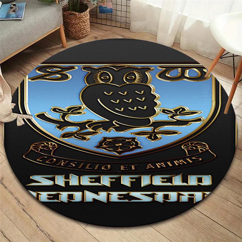 Sheffield Wednesday Football Club Round Area Rug,Carpet Rug for Living Room Bedroom Sofa Playroom Decor,Non-slip Floor Mat