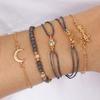 Fashionable and simple love five-pointed star Moon set six-piece bracelet and bracelet accessory
