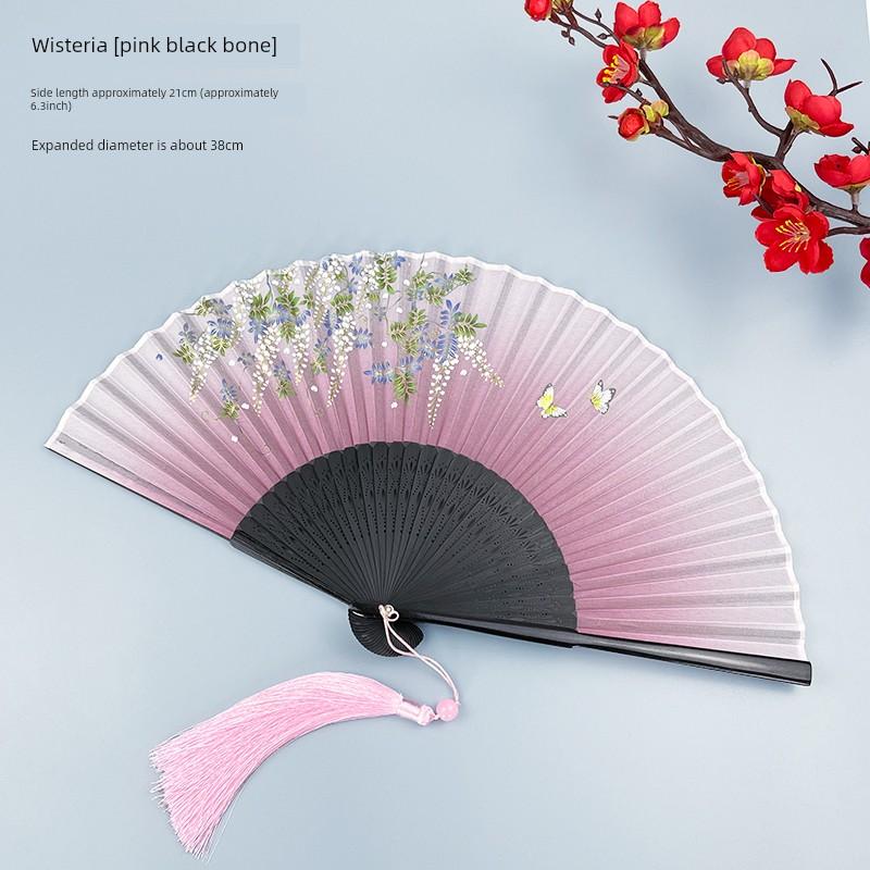 Chinese-Style Folding Fan, Retro Style, Summer Portable Fresh Small Fan, Ancient Fairy-Like Hanfu Dance Folding Fan