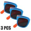 3PCS Foldable Pocket Sunglasses for Kids Boys Girls Outdoor Travel Goggle Shades Eyewear Square Frame UV Protection Sun Glasses