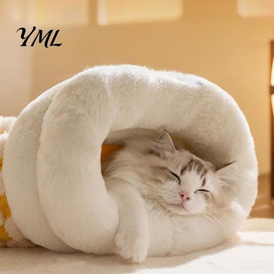 Portable Puppy Sack for Travel Plush Cat Sleeping Bag, Soft Cozy Pet Cave Bed, Fluffy Warm Washable Nest Cold Weather Sack, Snuggle Pouch Indoor