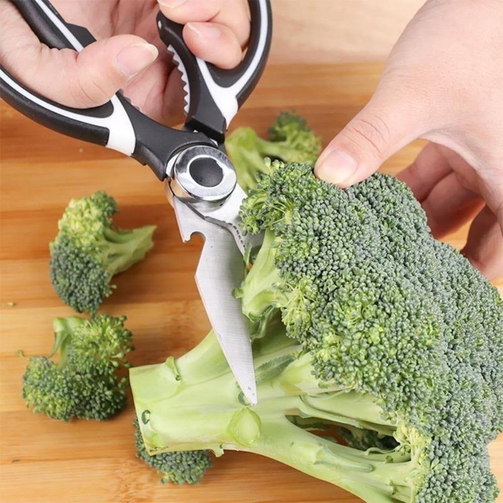 Scissors Stainless Steel Kitchen Household Bone Scissors Chicken Wings Fish Chopper Bottle Opener Clip Walnut Kitchen Tools