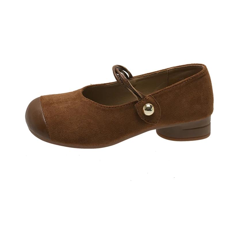 Fashion Flat Shoes for Women New 2025 Spring Autumn Square Toe Mary Jane Shoes Ladies Suede Women's Shoes