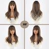 LISI HAIR Female Long Wavy Hair Wig with Bangs Synthetic Heat-resistant Fiber Wig Cosplay Lolita Party Daily Hairpin.