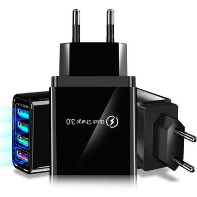 Ładowarka USB 4-portowa Quick Charge 3.0 Wtyczka EU/US Ładowarka ścienna Do iPhone Samsung Xiaomi OPPO USB Szybka Ładowarka do Telefonu